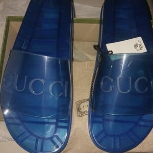 Gucci Blue Slide Sandals